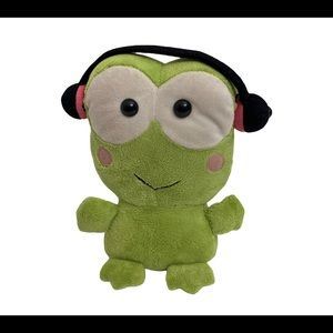 Rare Sanrio Keroppi  wearing headphones plush CD case